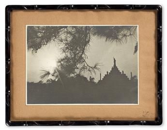 AH FONG (active 1930s) A pair of photographs, including a landscape and an occupational scene with two workers.